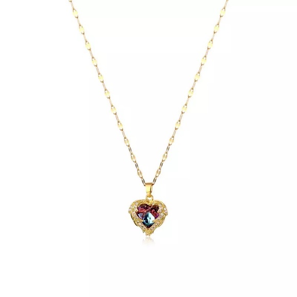 Jewelry - Luxury Stainless Steel Zircon Crystal Necklace